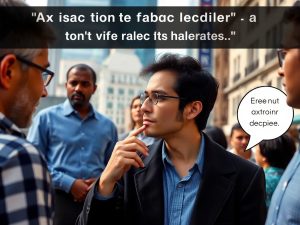 Cetățeni discutând despre politică fiscală într-un oraș.