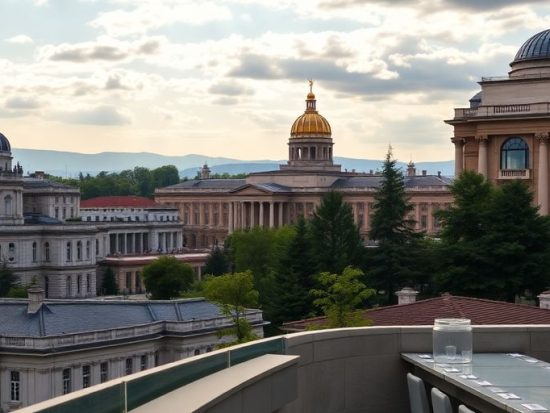 Imagine fotografică a clădirilor diplomatice din România.